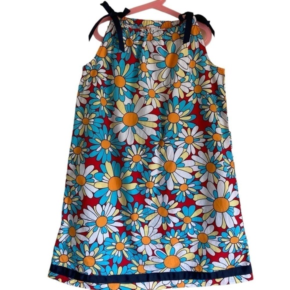 Hanna Andersson Other - Hanna Andersson Girls Daisy Print Pillowcase Cotton Sundress Ribbon Ties Sz 12